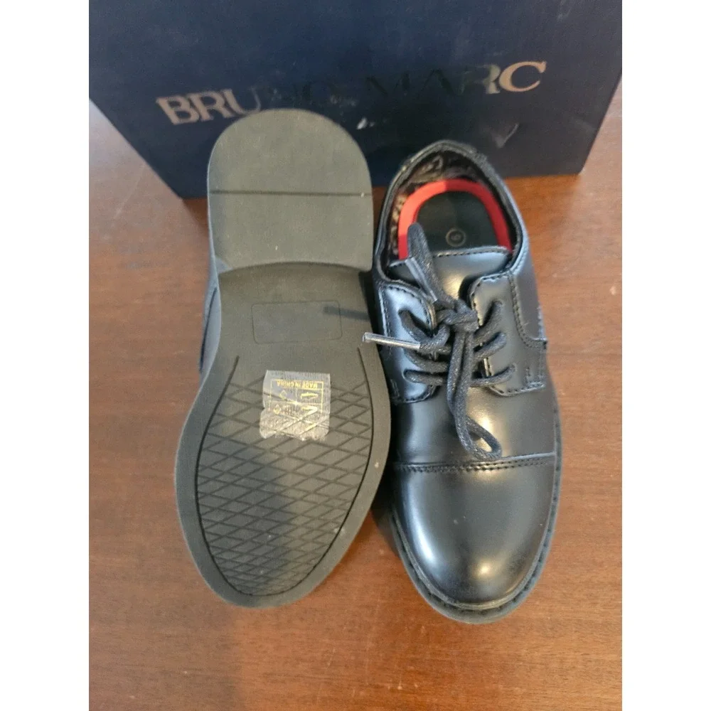 Bruno Marc Boy's Dress Oxford Formal Lace-Up Black‎ Shoes Size 9 New in box